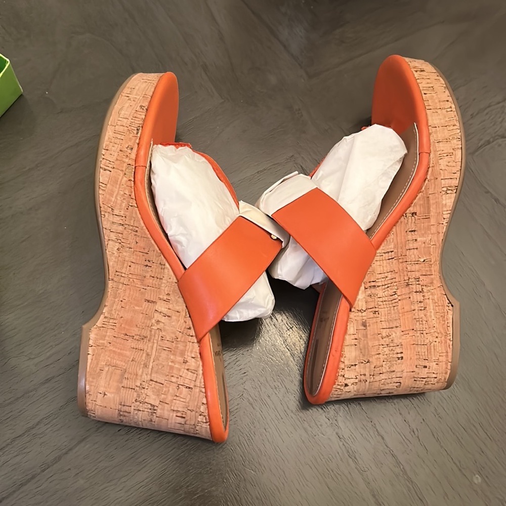 SAM EDELMAN Yardlie Wedge Sandal In Sunset Orange - Picture 11 of 13